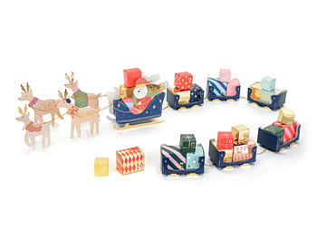 Adventskalender jultomte med släde