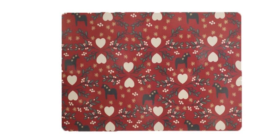 Julglädje korktablett 30x40 röd