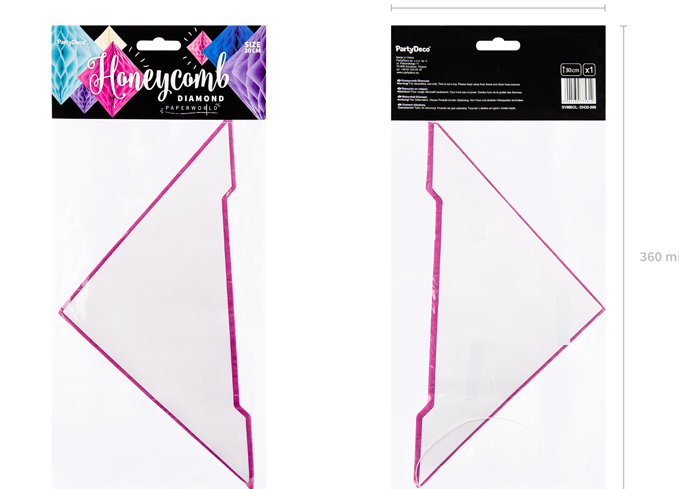 Honeycomb Diamant, ljusrosa, 30cm - 3