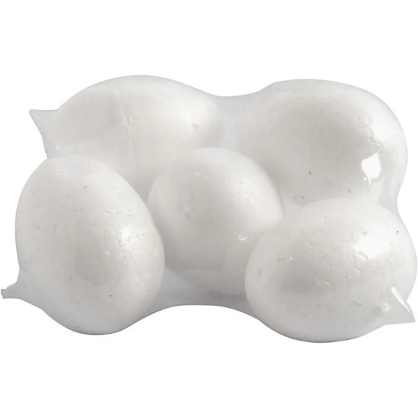 Ägg av frigolit 6cm 5st - 2