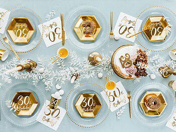 Pappersmugg 30th Birthday, gold, 220ml