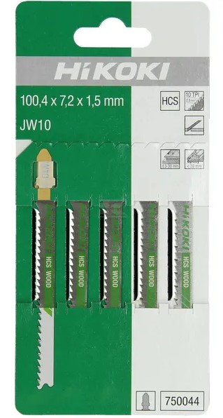 Sticksågsblad 75mm HCS 10TPI JW10 Trä 5st - 2