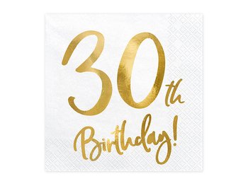 Servetter 30th Birthday, white, 33x33cm
