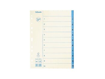 Pappersregister JOPA A4 1-10 vit/blå