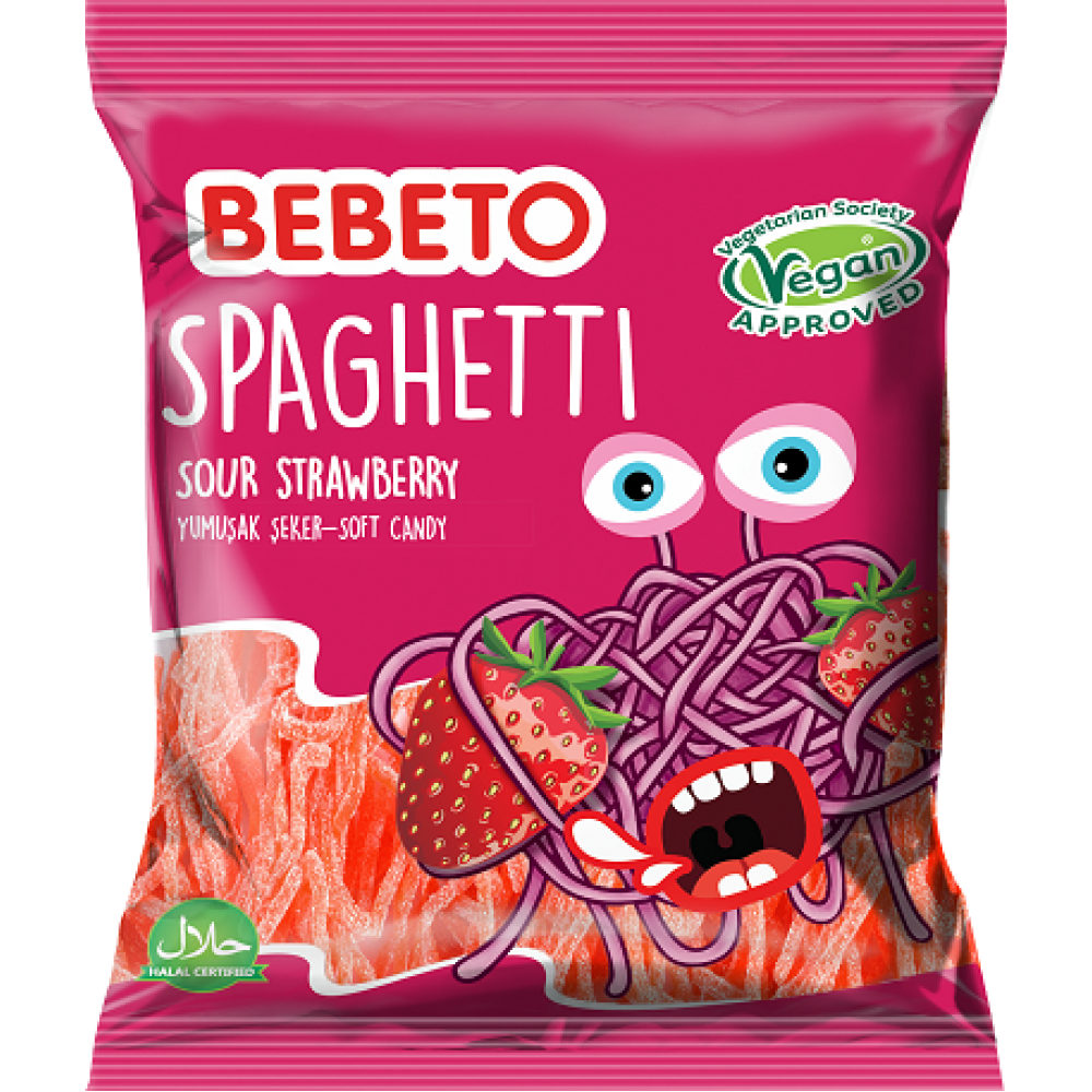 Bebeto spagetti sur jordgubbe 70g