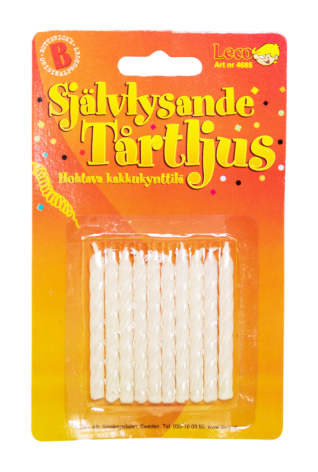 Tårtljus, självlysande