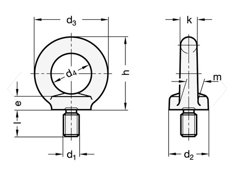 Lyftögla Bult M22 DIN580 1St - 2
