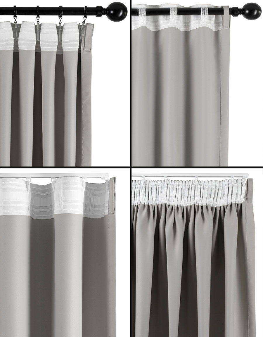 Gardin Dokie, mörkläggande, ljusgrå 132x250cm - 4