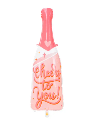 Folieballong flaska rosa