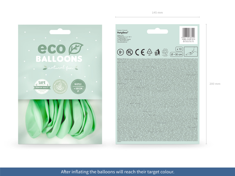 Eco Ballonger 30cm pastell, mynta - 2