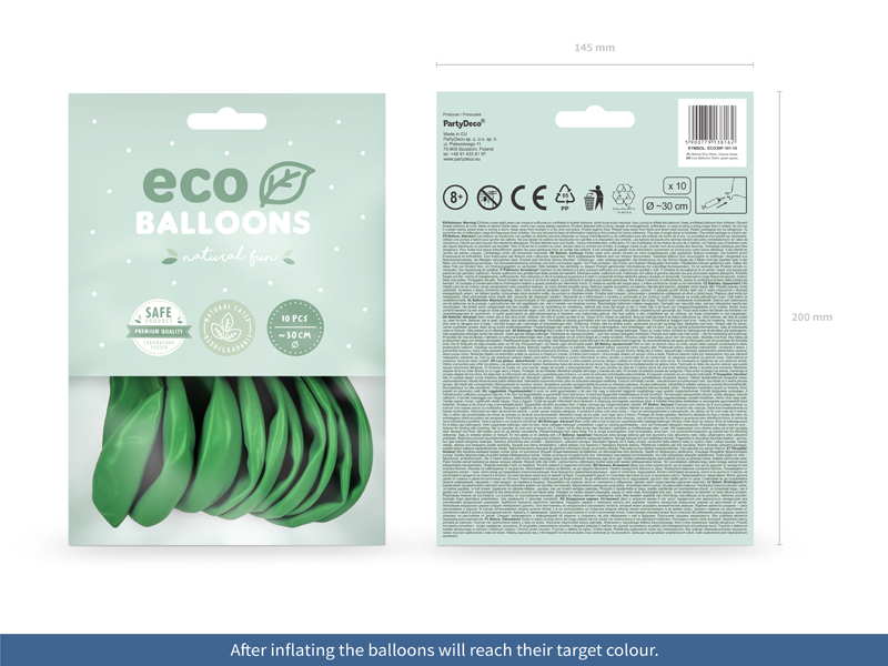 Eco Ballonger 30cm pastell, grönt gräs - 2