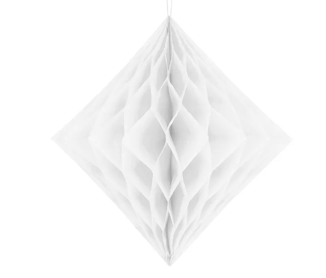 Honeycomb Diamant, vit, 30cm