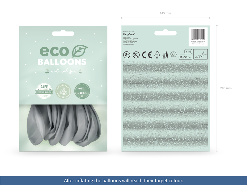 Eco Ballonger 30cm pastell, grå - 2
