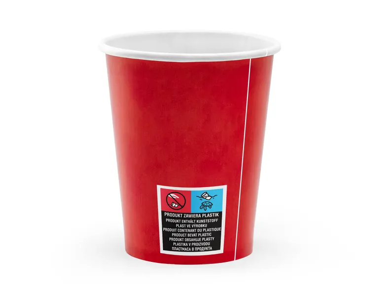 Pappersmuggar Pirat fest, Röda, 220 ml - 2