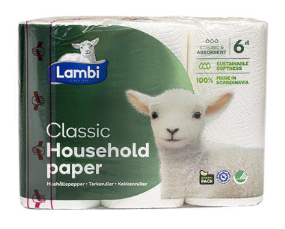 Lambi hushåll vit 3-skikt