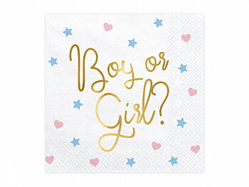Servetter- Boy or Girl, 33x33 cm.