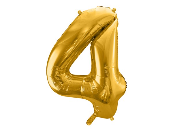 Folie Ballong Nummer  86cm, guld - 5