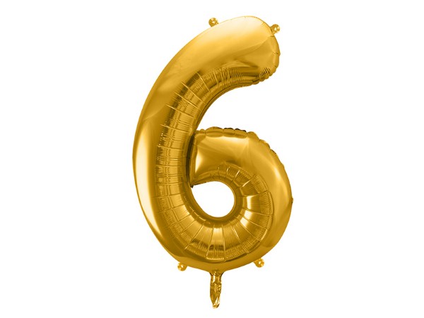 Folie Ballong Nummer  86cm, guld - 7