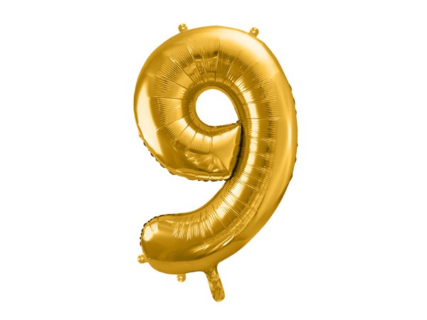 Folie Ballong Nummer  86cm, guld - 10