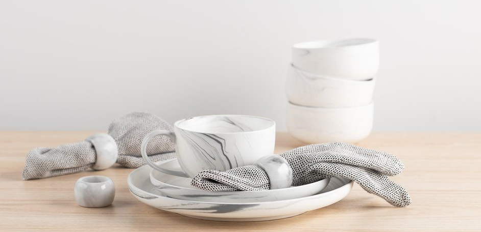 Servettring, marmor 4 -pack - 3