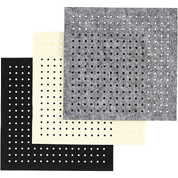 Filt med hål, 20x20 cm, tjocklek 3 mm