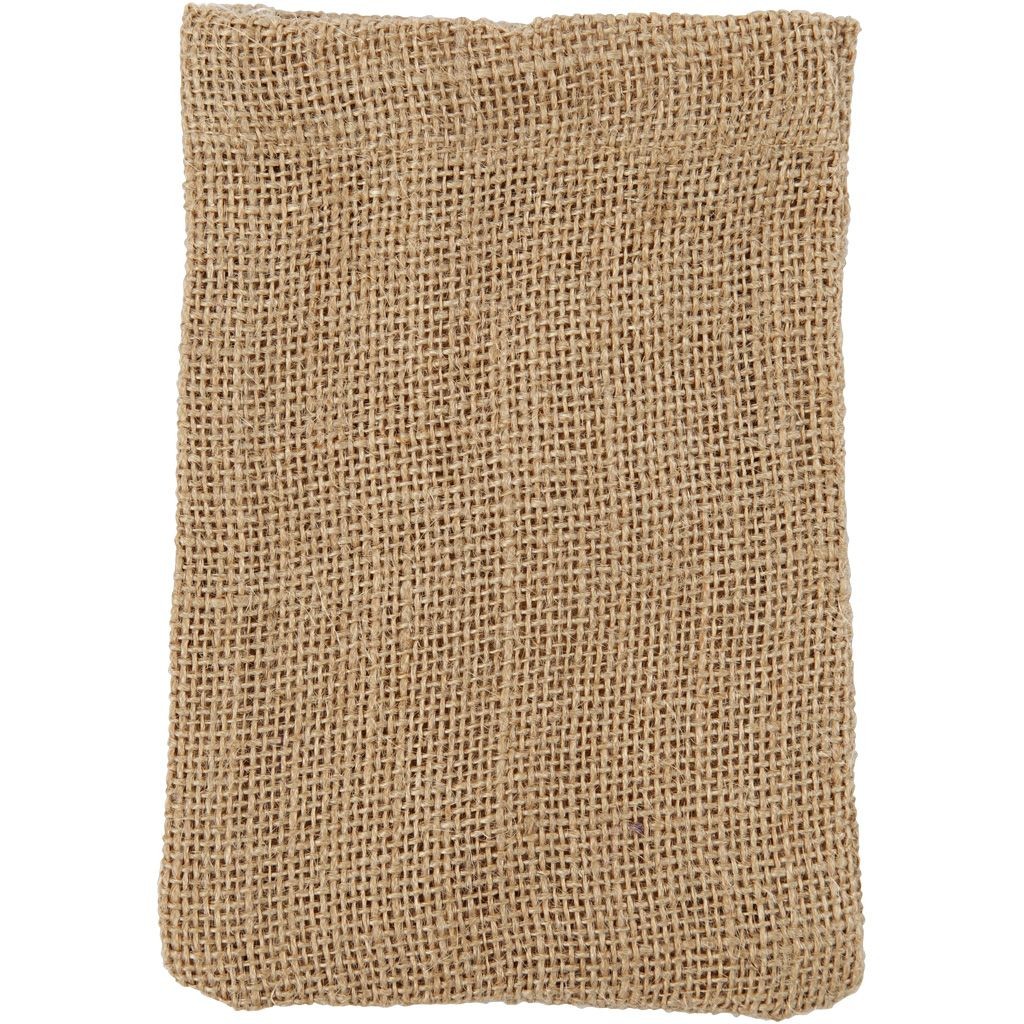 Liten färdigsydd påse av 100% hessian.