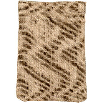 Liten färdigsydd påse av 100% hessian.