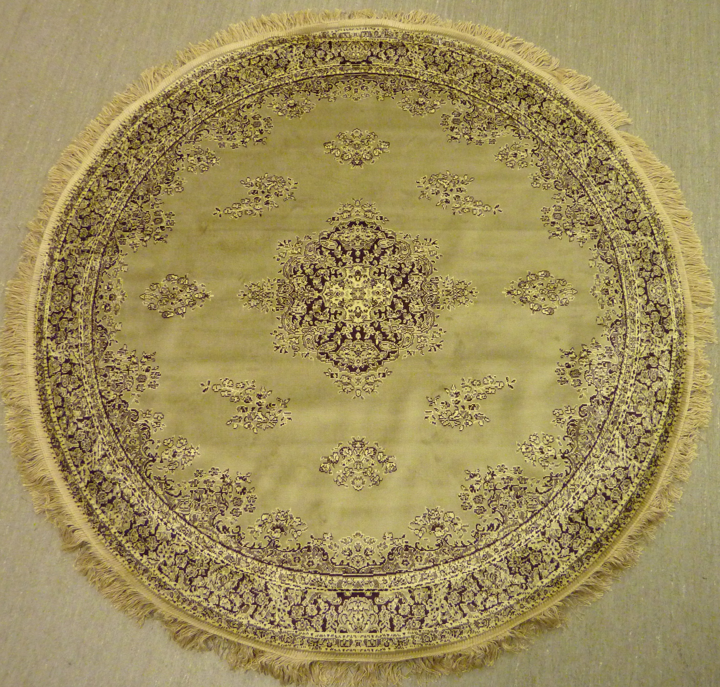 Venus 140 cm rund, oliv, beige, ljusblå 