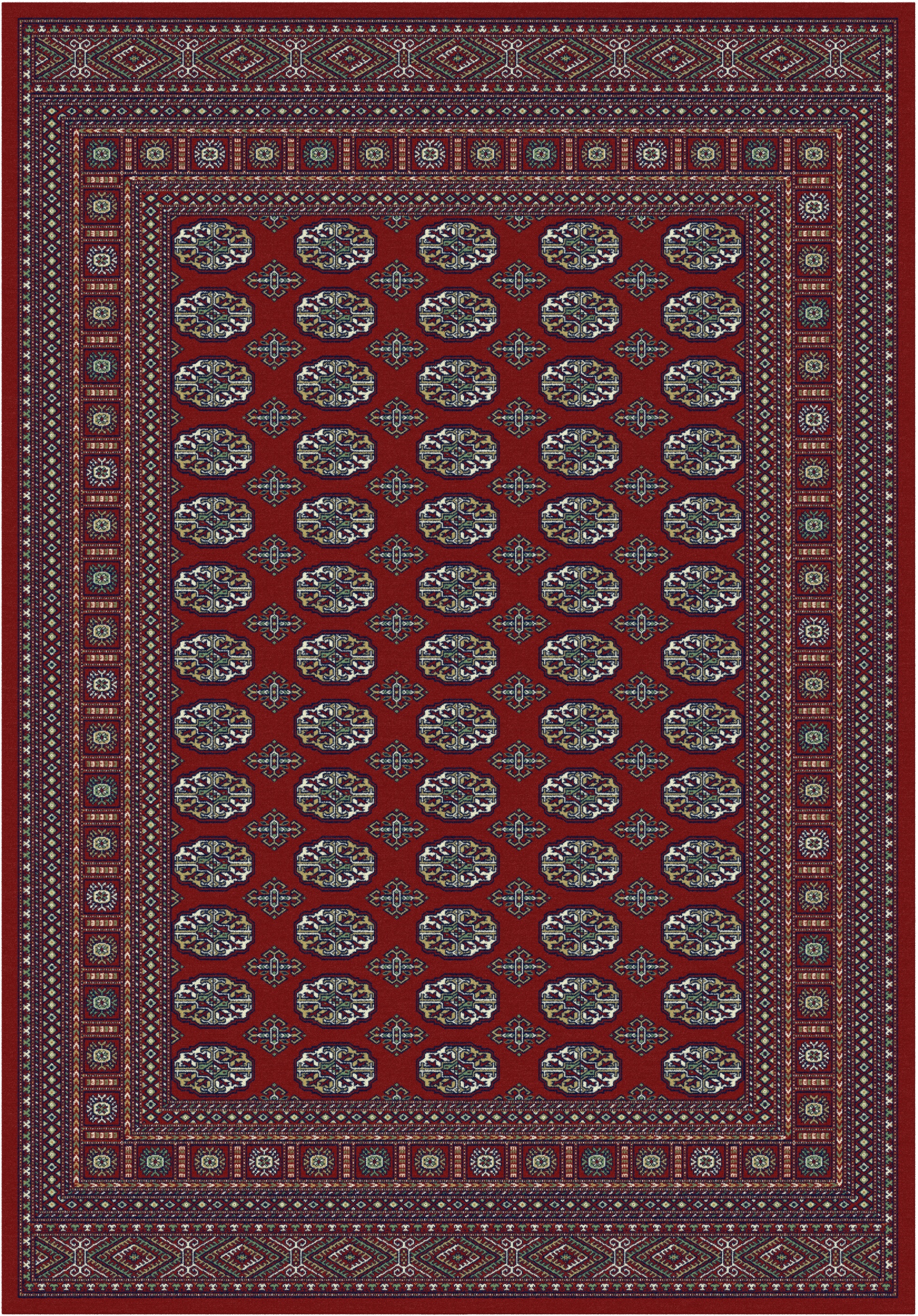 Oriental Bouchara röd finns i  67 x 105 och 100 x 140
