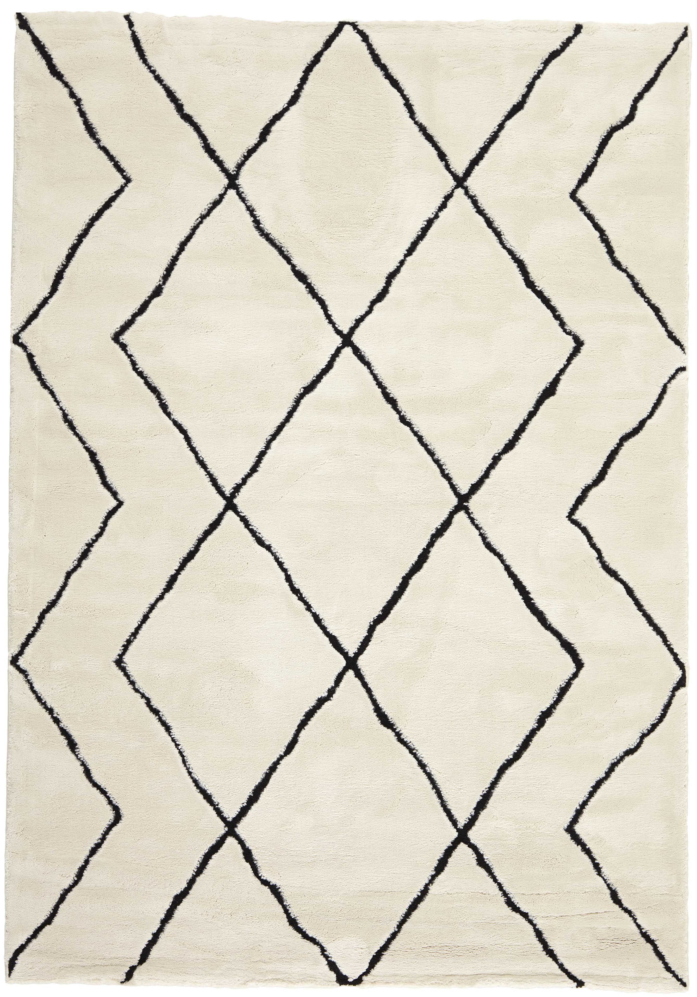 Morocco  140 x 200, 160 x 230, 200 x 290 svart - vit