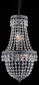 Kristallkrona Morsamt antik silver liten