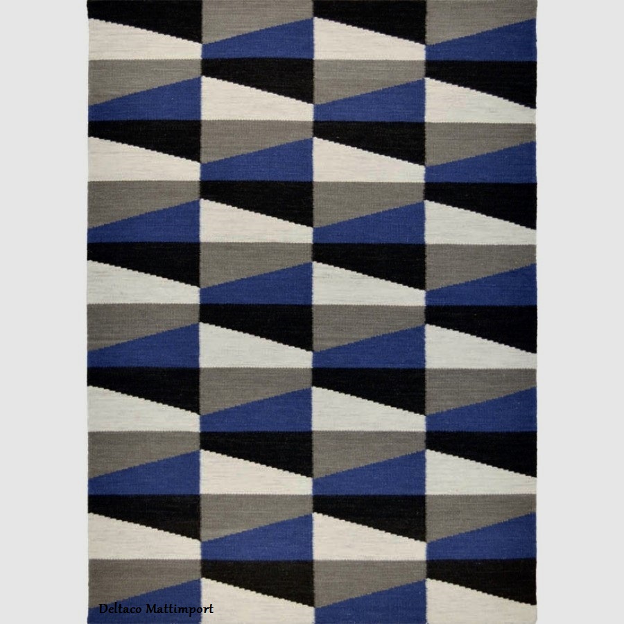 Roskilde 140 x 200 grå-blå