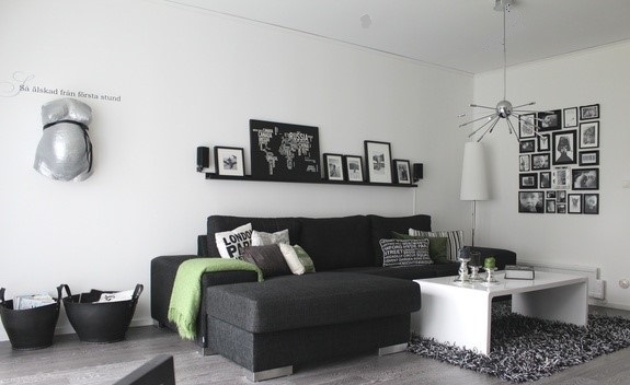 Silke Shaggy svart/vit 80 x 150, 80 x 200, 140 x 200, 160 x 230