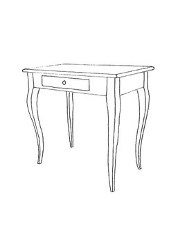 Skrivbord Rokoko, 1 låda