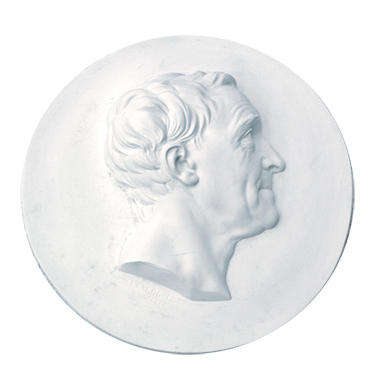 Gipsmedaljong Carl von Linné. 