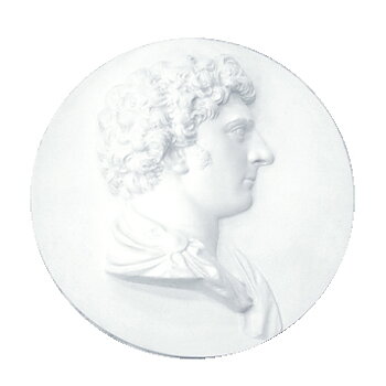 Gipsmedaljong av Karl XIV Johan.  Avgjutning av Tobias Sergel