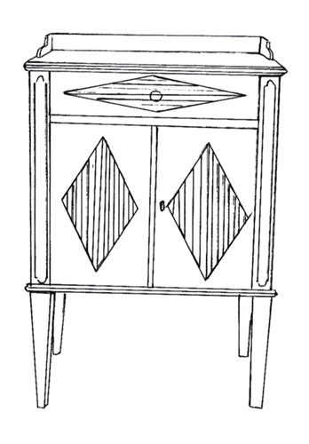 Gustaviansk pottskåp med romber                            