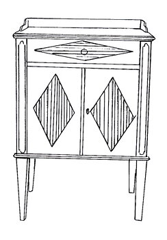 Gustaviansk pottskåp med romber                            