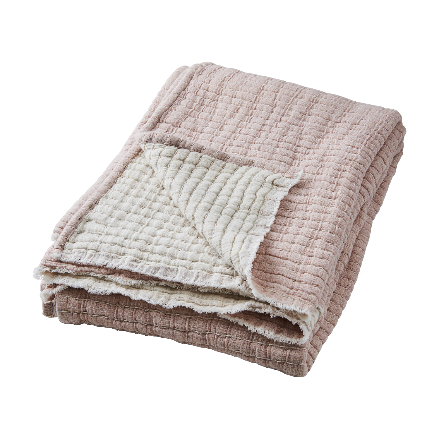 vida rosa randig filt från affari