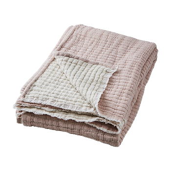 vida rosa randig filt från affari