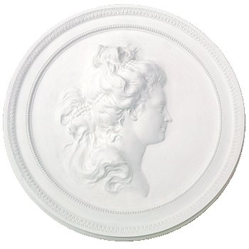 Gipsmedaljong med Sophie Hagman. Avgjutning av Tobias Sergels original.