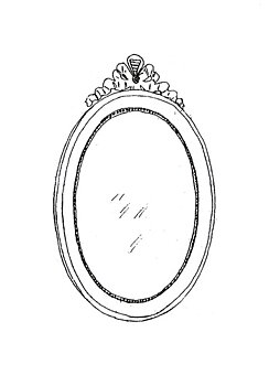 Stor oval spegel