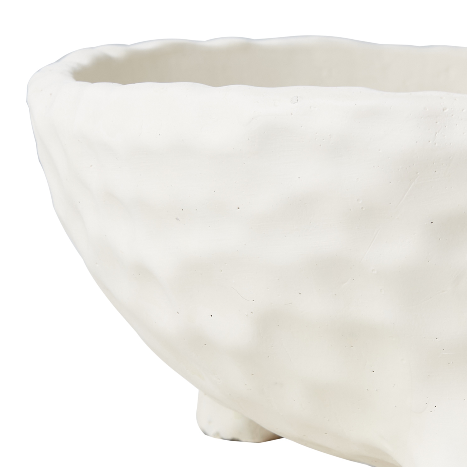 Cream, vid vit kruka i betong  med fötter, från Affari