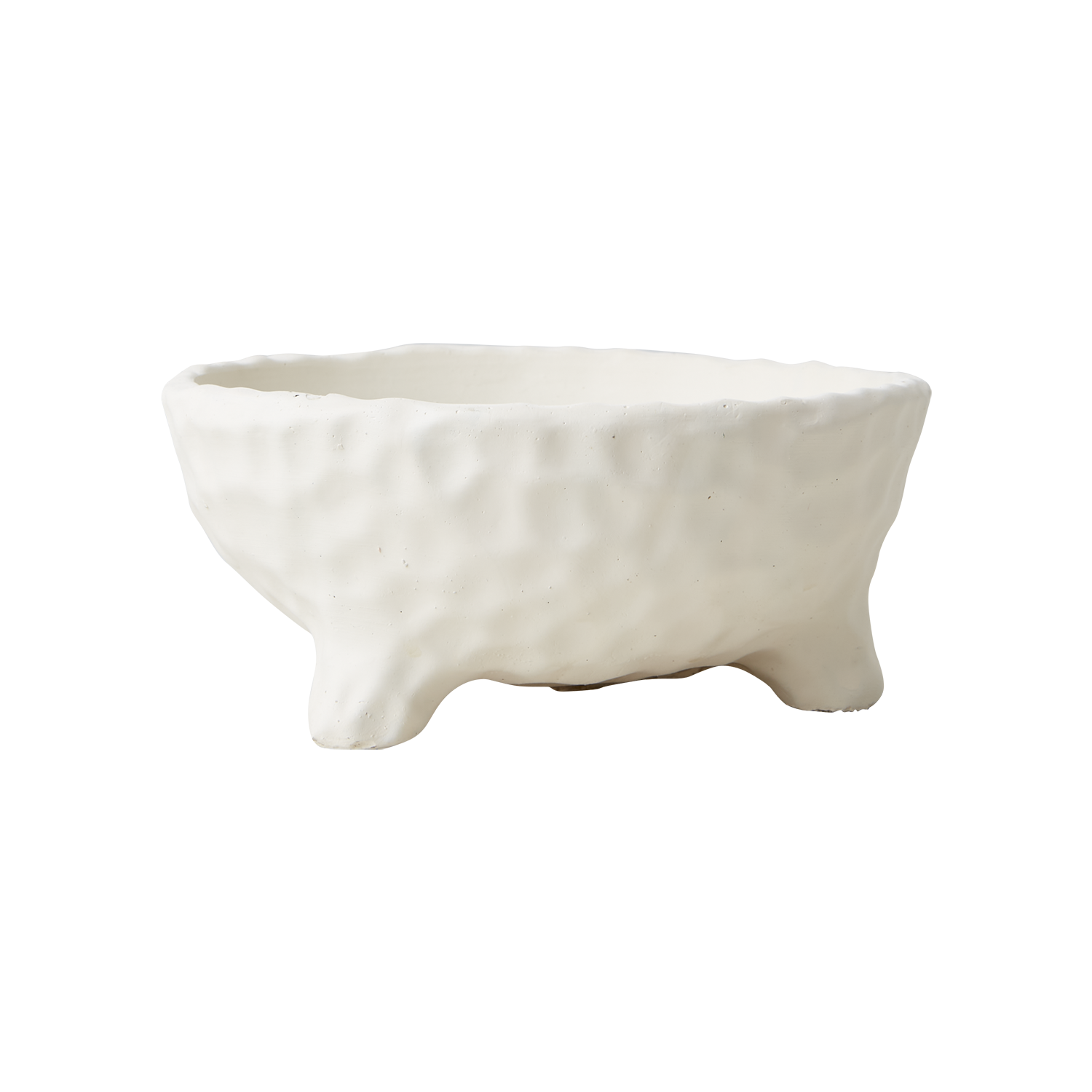 Cream, låg vid kruka i betong  med tassar, från Affari