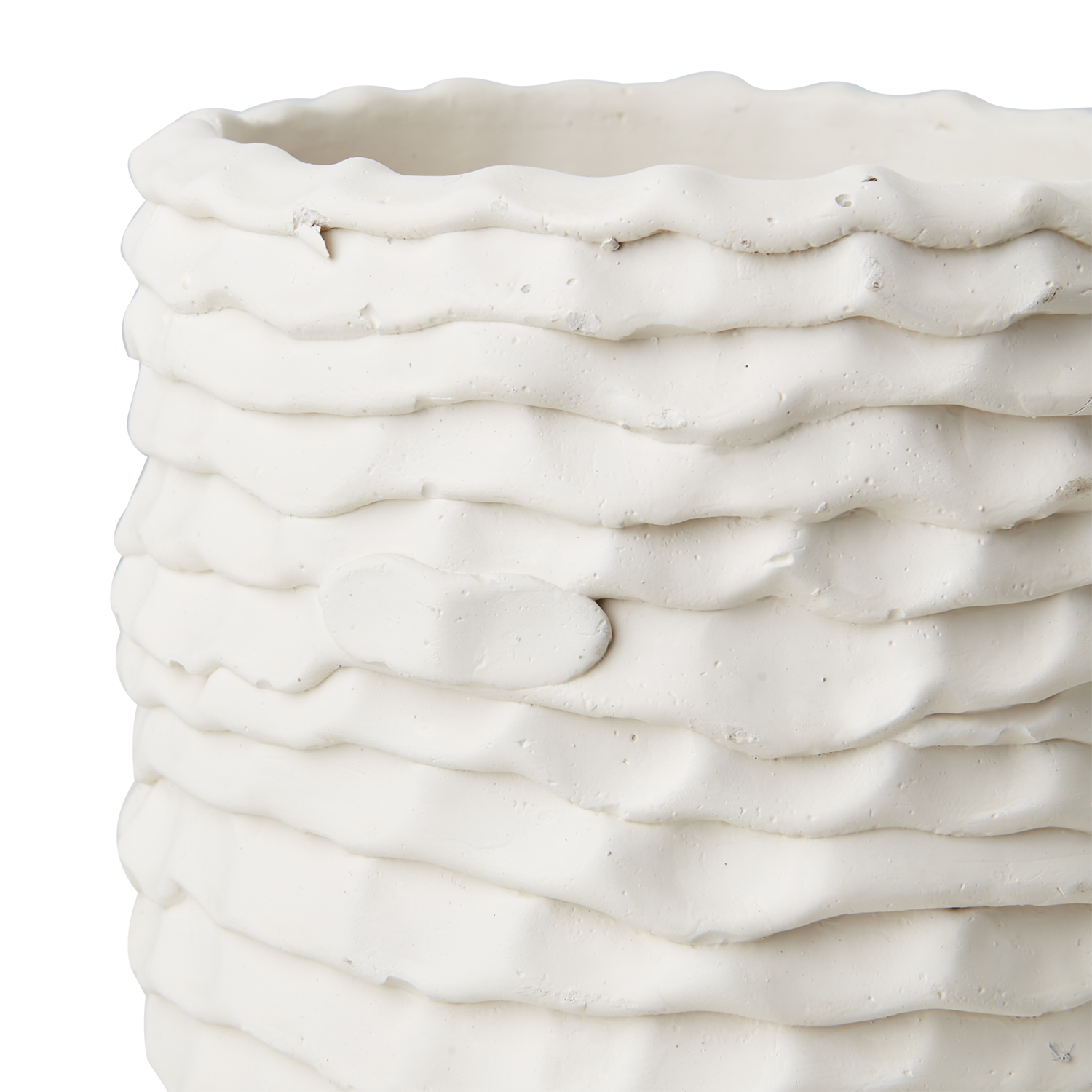 Cream, liten vit kruka i betong, handgjord från Affari