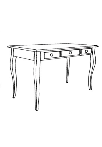 Skrivbord Rokoko, 3 lådor