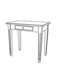 Gustavianskt skrivbord, 1 låda