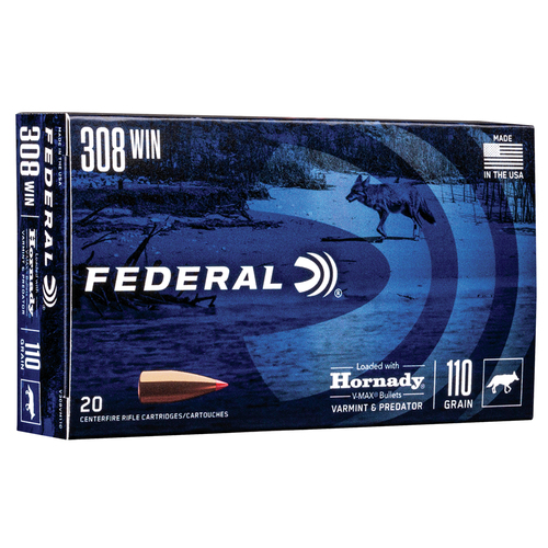 Federal 308 WIN varmint Hornady V-MAX 110GR