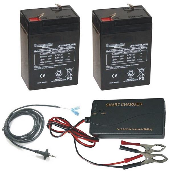 Batteri 2st 6volt-4,5Ah+Laddare+kabel