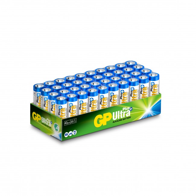 GP Ultra Plus Alkaline AA-batteri, 15AUP/LR6, 40-pack